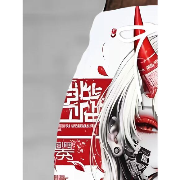 Cyberpunk Anime Girl Oni Demon Techwear Streetwear Joggers Pants S M, L, XL, XXL - Picture 5 of 6